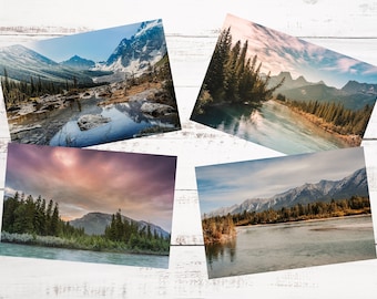 Set of 4 Mountain Postcards, Rocky Mountains Postcards, Nature Postcard Set of 4, Gift for Nature Lover, Mountain Gift, Fathers Day Gift