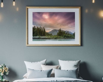 Mountain Sunrise Photography Print, Canadian Rockies Artwork, Nursery Wall Art, Nature Home Decor, Gift for Her, Mountain Gift for Mom