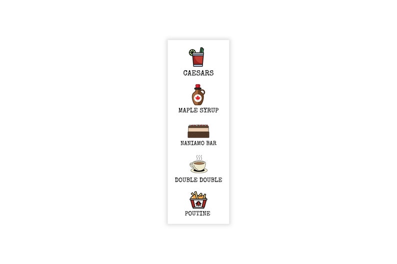 Canadian Foods Bookmark, Foodie Bookmark, Canada Theme Bookmark, Maple Syrup, Nanaimo Bar, Recycled Paper, Canadian Gifts image 4