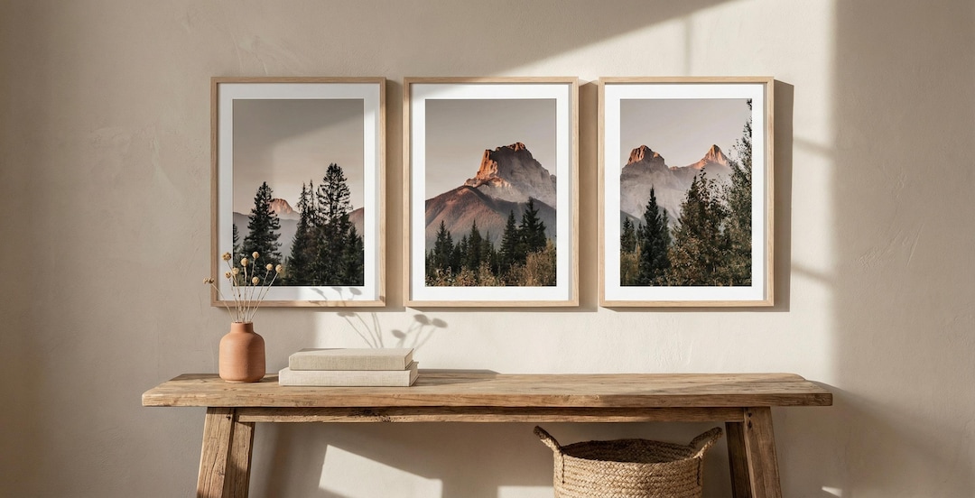 Canadian Rockies Mountain Print Set, Nature Wall Art, Landscape ...