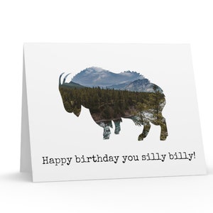 Mountain Goat Greeting Card for Birthday, Funny Goat Birthday Card for Nature Lover, Goat Pun Birthday Card, Mountain Greeting Card image 3