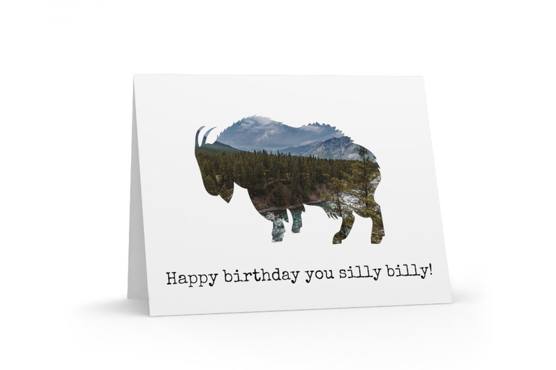 Mountain Goat Greeting Card for Birthday, Funny Goat Birthday Card for Nature Lover, Goat Pun Birthday Card, Mountain Greeting Card image 3