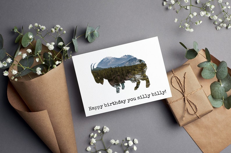 Mountain Goat Greeting Card for Birthday, Funny Goat Birthday Card for Nature Lover, Goat Pun Birthday Card, Mountain Greeting Card image 1