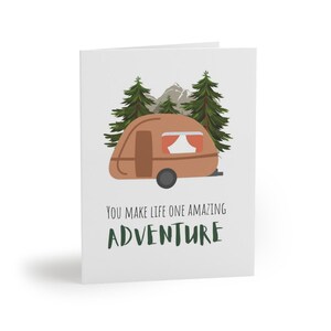 Adventure Greeting Card for Anniversary, Happy Camper Birthday Card, Wilderness Theme Card for Spouse, I Love You Card for Husband image 3