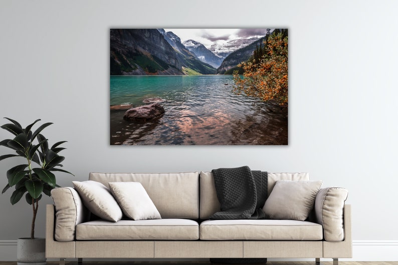 Autumn Mountain Wall Art for Living Room, Rocky Mountains Artwork, Picture of Mountains, Large Picture for Bedroom, Rustic Home Decor image 3