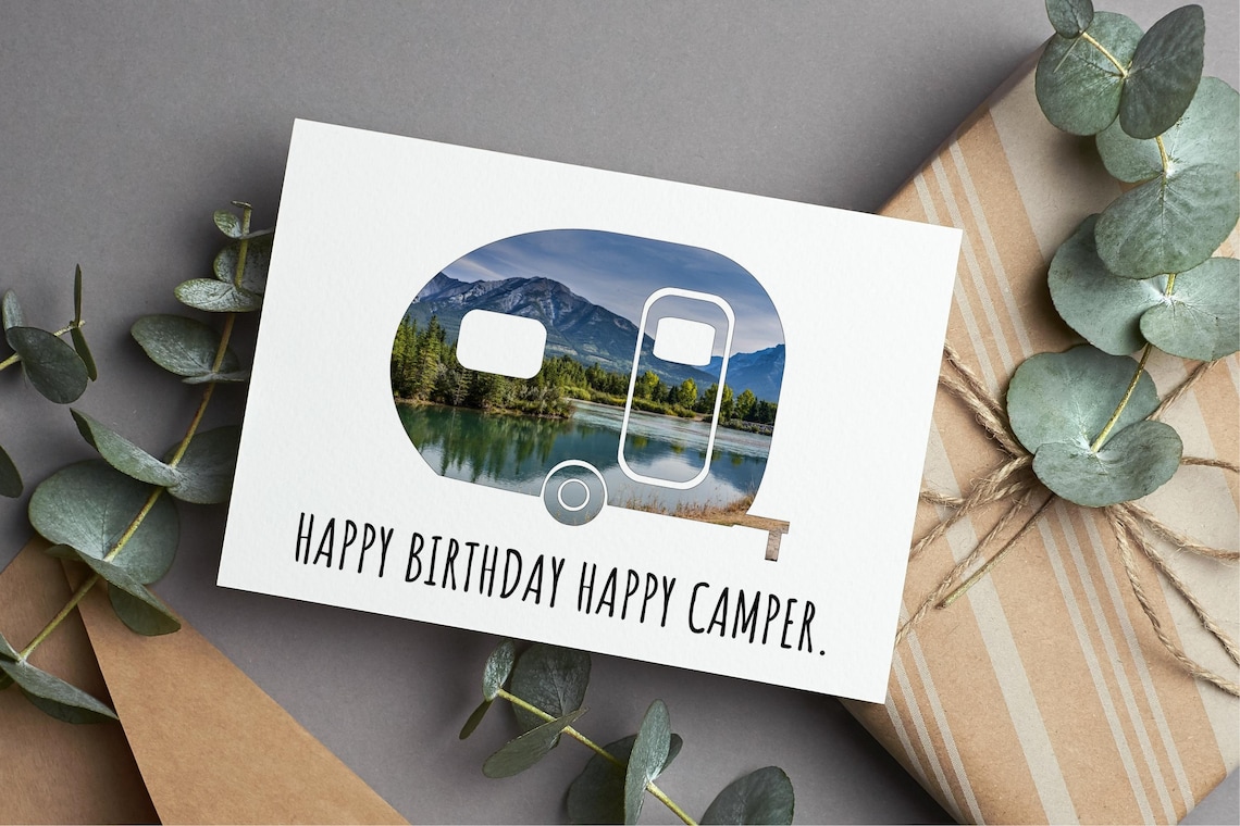 5 x 7 Happy Camper Geburtstagskarte Camping Geburtstagskarte Etsy.de