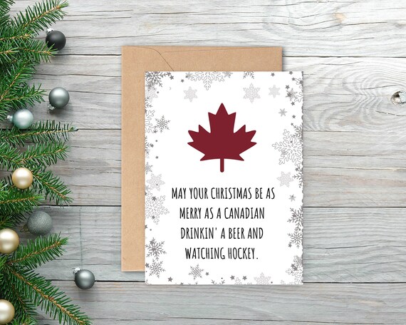 Merry Christmas Card Canada Christmas Card Funny Christmas  Etsy