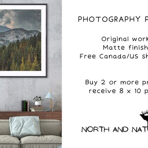 Lake Louise Photography Print for Office, Mountain Print for Rustic Cottage, Landscape Picture Autumn Foliage, Banff National Park image 7