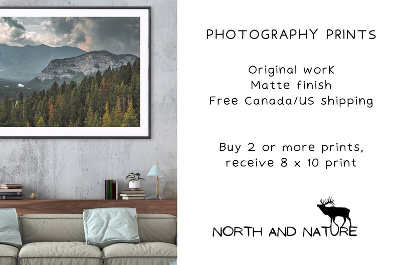 Lake Louise Photography Print for Office, Mountain Print for Rustic Cottage, Landscape Picture Autumn Foliage, Banff National Park image 7