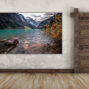 Autumn Mountain Wall Art for Living Room, Rocky Mountains Artwork, Picture of Mountains, Large Picture for Bedroom, Rustic Home Decor image 4