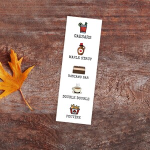 Canadian Foods Bookmark, Foodie Bookmark, Canada Theme Bookmark, Maple Syrup, Nanaimo Bar, Recycled Paper, Canadian Gifts image 3