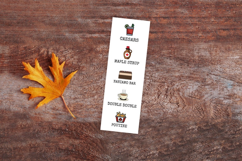 Canadian Foods Bookmark, Foodie Bookmark, Canada Theme Bookmark, Maple Syrup, Nanaimo Bar, Recycled Paper, Canadian Gifts image 3