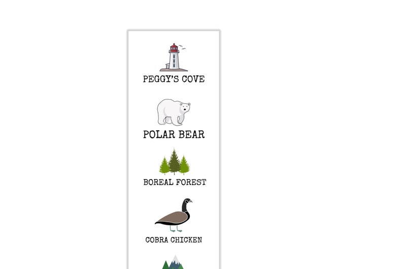 Canadian Animals Bookmark Canada Bookmark Canadian Theme Bookmark Rocky Mountains Cobra Chicken Polar Bear Canadian Gifts image 5