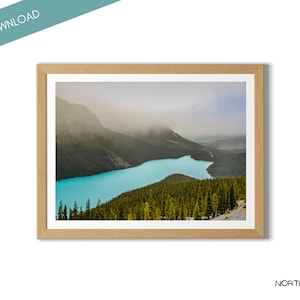 Bergsee Print Digital Download, Peyto Lake Print, Banff Nationalpark Wand Kunst, Berg Wohnkultur, Sofort Download Natur Print