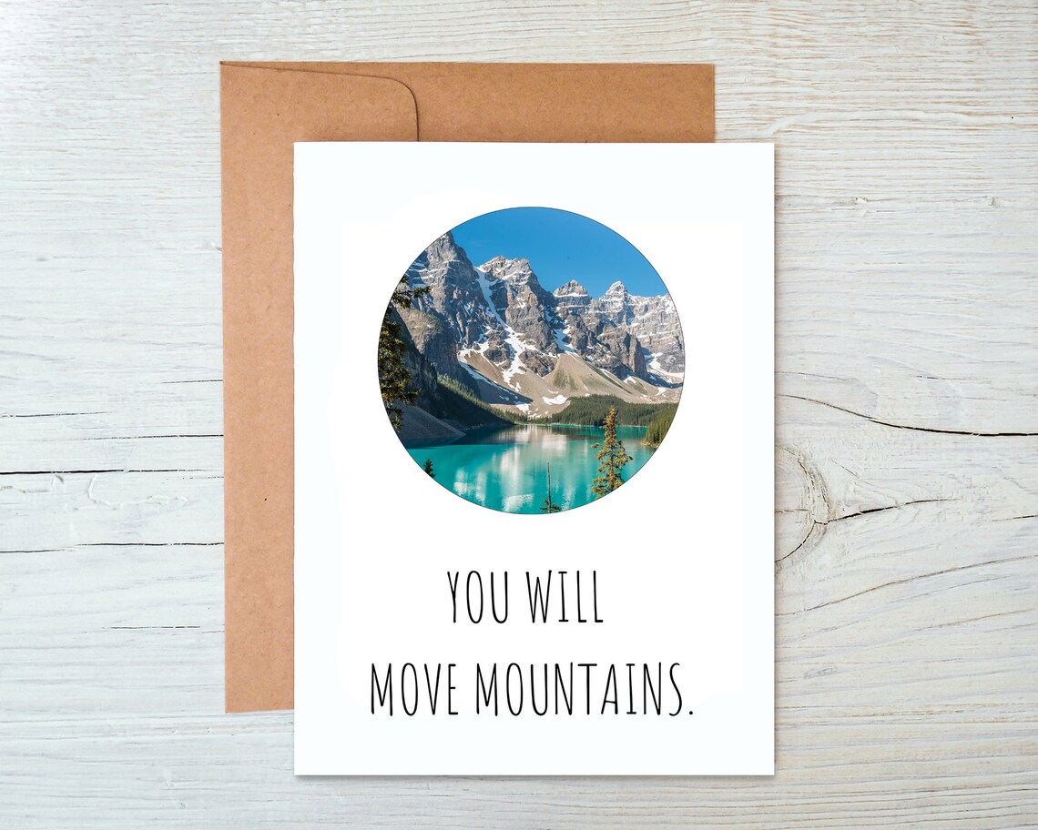 You Will Move Mountains Card Mountain Greeting Card | Etsy