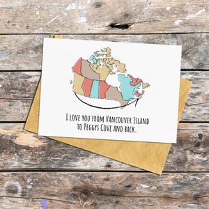 Carte canadienne je t'aime pour quelqu'un de spécial, carte du Canada pour conjoint, carte sur le thème du Canada pour un être cher, carte d'envoi d'amour pour petit ami