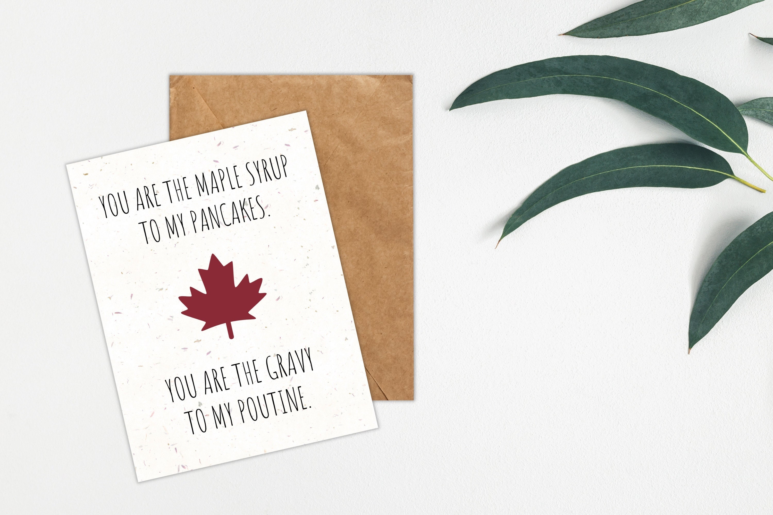 Seed Paper Canada Greeting Card, Red Maple Leaf Plantable Card , Birthday Card for Canadian, Wildflowers and Herbs, Gift for Gardener