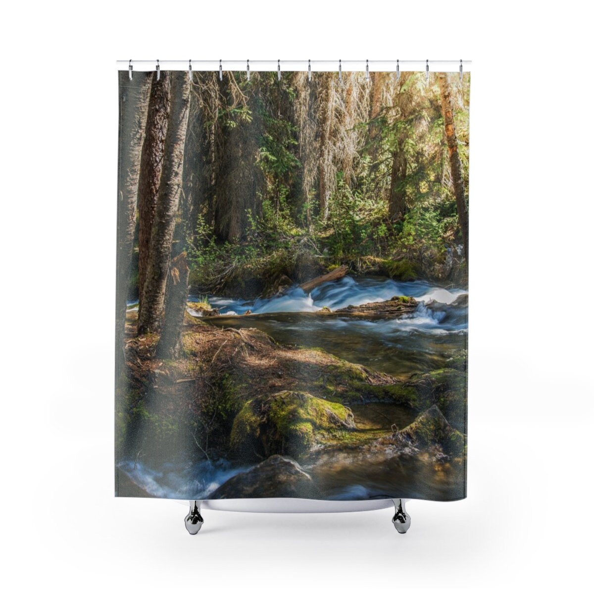 Forest Shower Curtain Tree Shower Curtain Nature Shower Curtain Woodland Bathroom Decor Rustic Home Decor Cottage Gift Housewarming Gift