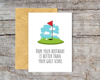 Golfeur Carte Anniversaire Etsy Canada