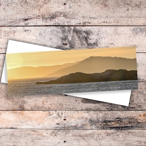 Coastal Sunset Bookmark, Ocean Bookmark, Pacific West Coast, Beach Bookmark, Birthday Gift for Reader, Nautical Seascape Bookmark