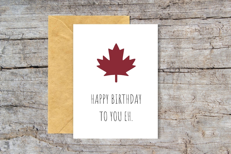 Happy Birthday Card Canada Birthday Card Canadian Birthday Etsy Canada