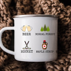 Hergestellt in Kanada Emaillebecher für Weihnachtsgeschenk, Kanadier Lagerfeuer Becher, Essen und Trinken Lustiger Camping Becher, Kanada Kaffeetasse Geschenk für Kanadier