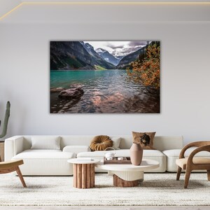 Autumn Mountain Wall Art for Living Room, Rocky Mountains Artwork, Picture of Mountains, Large Picture for Bedroom, Rustic Home Decor image 2