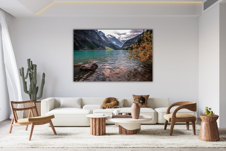 Autumn Mountain Wall Art for Living Room, Rocky Mountains Artwork, Picture of Mountains, Large Picture for Bedroom, Rustic Home Decor image 2