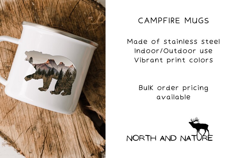 Mountain Quote Enamel Mug, My Body is Here My Mind is in the Mountains, Auto Reply Coffee Mug, Funny Campfire Mug Gift for Nature Lover image 5