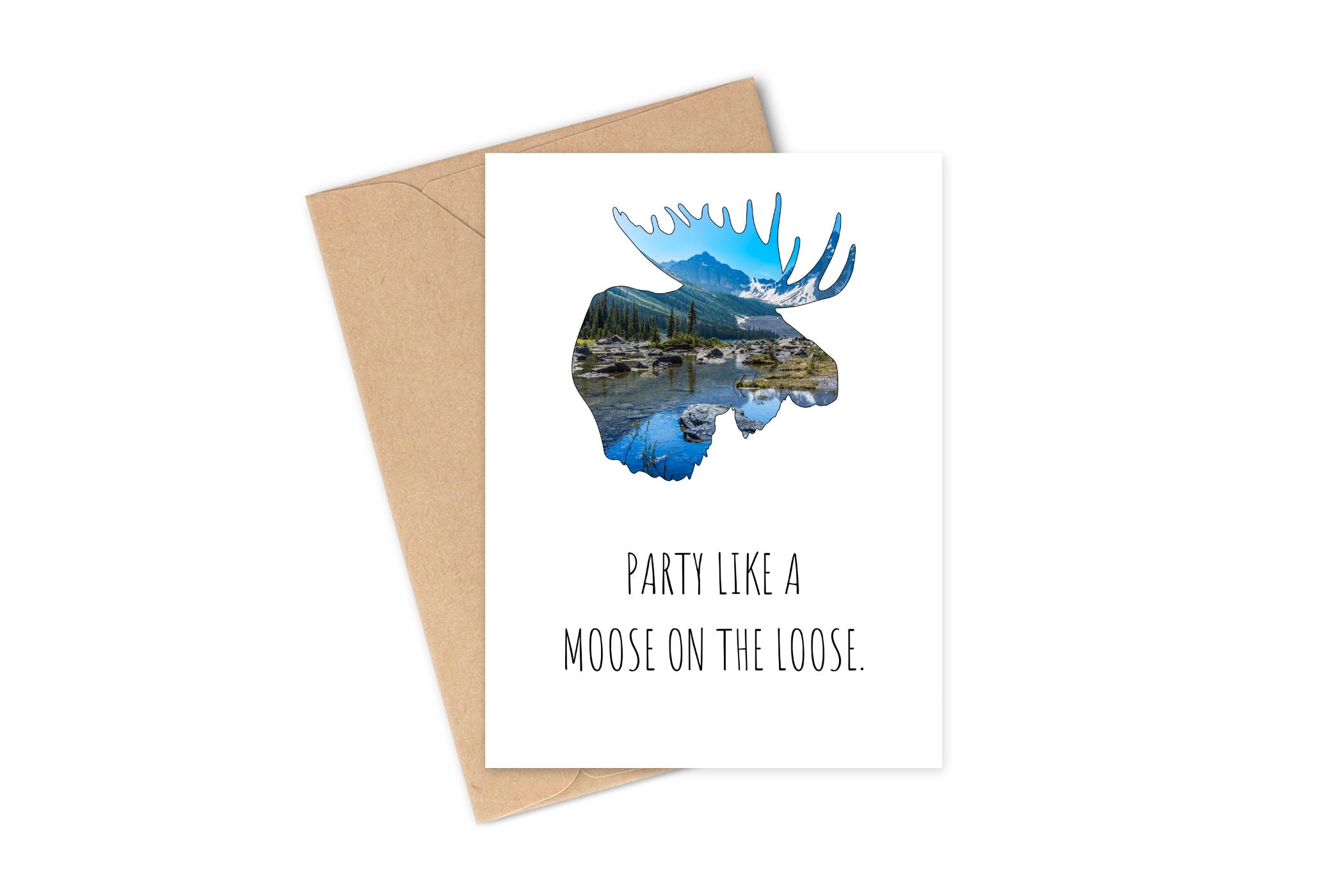 Moose Greeting Card Moose on the Loose Funny Birthday Card | Etsy