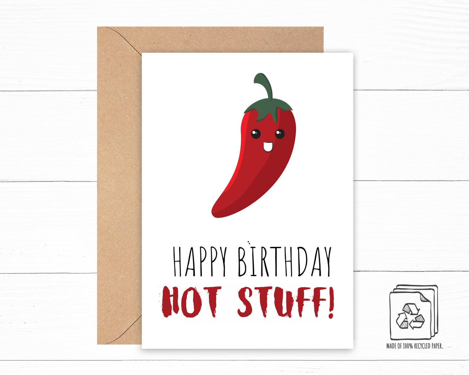 Chili Pepper Birthday Card Funny Birthday Card Happy Etsy