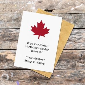 Grappige verjaardagskaart voor Canadees, Canada Verjaardagskaart voor papa, humoristische Canadese themakaart voor vriend, blanco van binnen