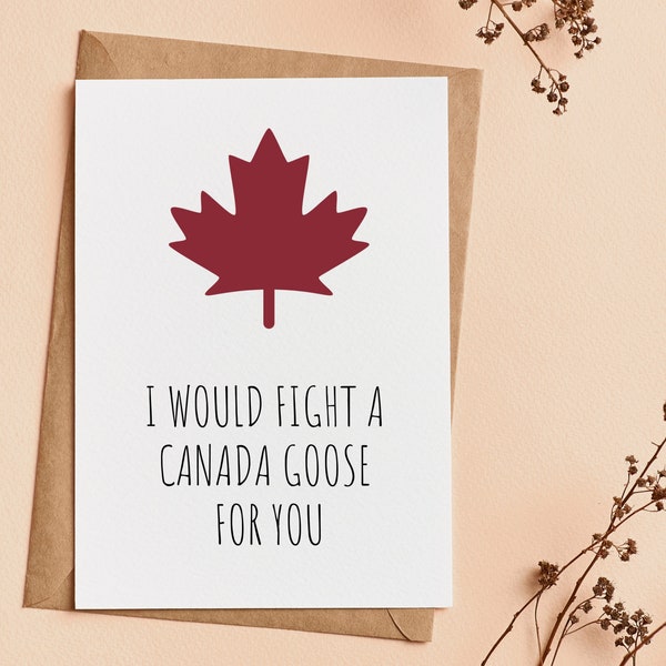 Canada Goose Greeting Card for Fathers Day, I Would Fight a Canada Goose For You, Funny Canadian Card for Birthday, Gift for Friend