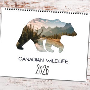 Calendario della fauna selvatica canadese 2026: tema della natura delle Montagne Rocciose