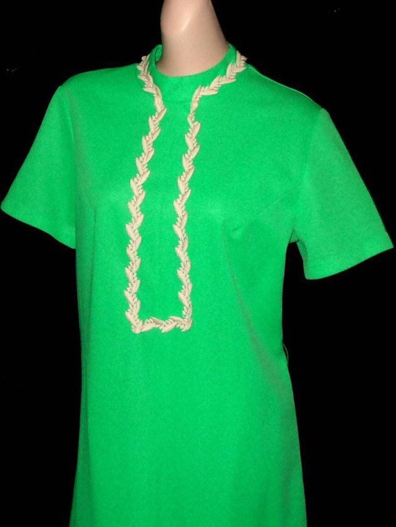 Cute 1960 S Lime Green Dress With Bric Brac Trim And Etsy