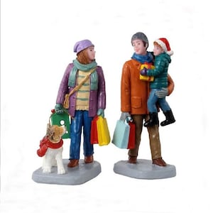 Lemax HOLIDAY SHOPPERS 2er-Set #12016 Weihnachtsdorf Zubehör Figurine 2021 Neue Verpackung