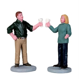 Lemax A FINE VINTAGE Cheers Set of 2 # 52386 Christmas Village  Accessories Figurine 2017 New Retail Packaging
