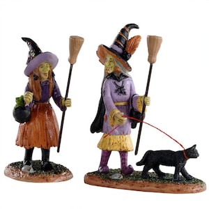 Lemax WITCHES NIGHT OUT Set of 2 # 02907 Halloween Spooky Town Village Accessory 2020 New Retail Packaging
