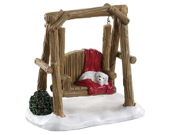 Lemax RUSTIC LOG SWING # 84363 Christmas Village Accessory Figurine 2018 New Retail Packaging