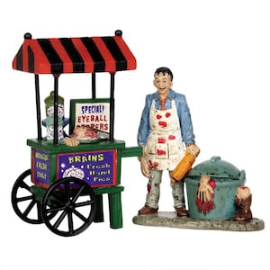 Lemax ZOMBIE BRAINS FOODCART 2個セット # 52311 ハロウィン 不気味な町 村 置物 2015 新小売パッケージ