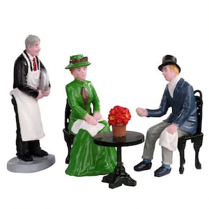 Lemax CAFE SOCIETY Set of 4  #  02925 Caddington Christmas Village Figurines 2020 New Retail Packaging