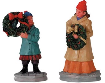 Lemax CHRISTMAS WREATHS Set of 2 # 42872 Christmas Village  Accessories Figurine 2005 Retired New Retail Packaging