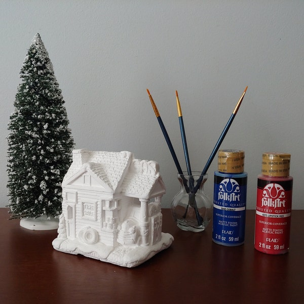 Ready to Paint Ceramic Christmas Village Etsy