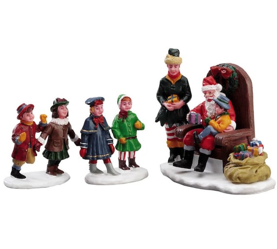 Lemax VISITING SANTA Set of 3 # 62276 Christmas Village