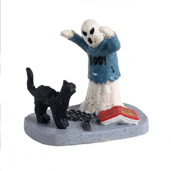 Lemax PRACTICING Ghost & Black Cat # 12011 Halloween Spooky Town Village Accessory 2021 New Retail Packaging