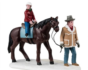 Lemax HAPPY TRAILS Horse Riding # 42349 Vail Christmas Village Figurines 2024 New Retail Packaging