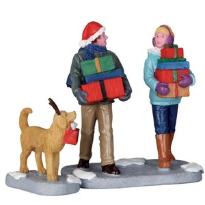 Lemax CHRISTMAS PARTY Set of  2  # 62445 Christmas Village Figurines 2016 New Retail Packaging