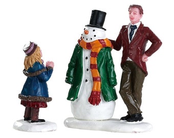 Lemax DAD'S SNOWMAN Set of 2  #82585 Caddington Christmas Village Figurines 2018 New Retail Packaging