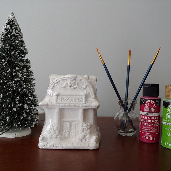 Plaster Christmas Village to Paint Etsy