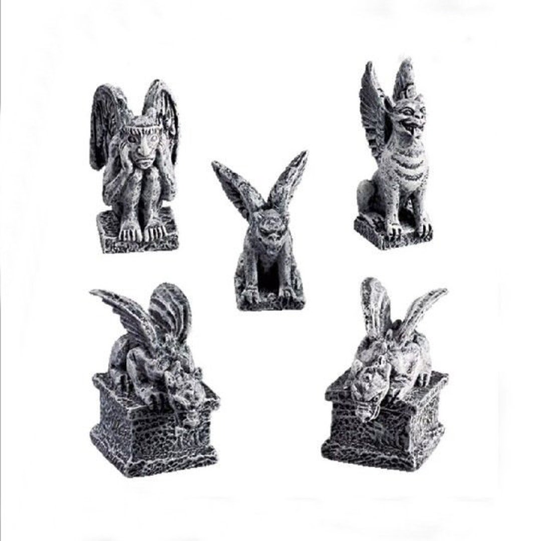 Lemax GARGOYLES Set of 5 # 52124 Halloween Spooky Town Village ...